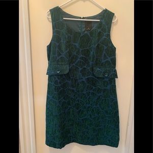 Anna Sui green corduroy fully lined dress